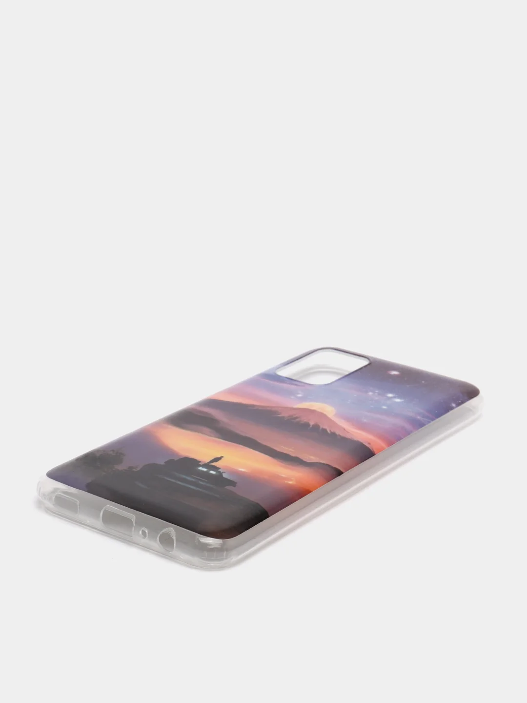 Лавандовый чехол Samsung Galaxy A03s силиконовый с рисунком (Самсунг Галакси А03с)