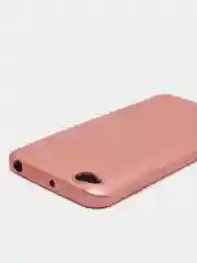 Розовый чехол силиконовый для Xiaomi Redmi Go, Сяоми Редми Гоу, матовый, с эффектом "металлик"