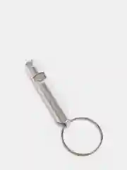 Серебряный брелок свисток из алюминия с кольцом