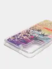 Пурпурный чехол Samsung Galaxy S21, S21+ / S21 Plus силиконовый, переливающийся, жидкий, с блестками