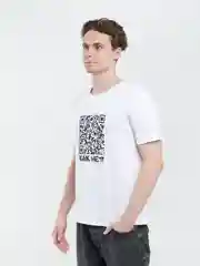 Белый мужская футболка с принтом, 100% хлопок