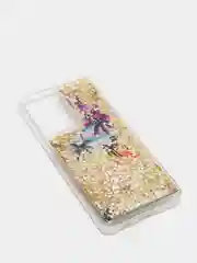 Пурпурный чехол Samsung Galaxy S21 Ultra, Галакси С21 силиконовый переливающийся, жидкий с блестками