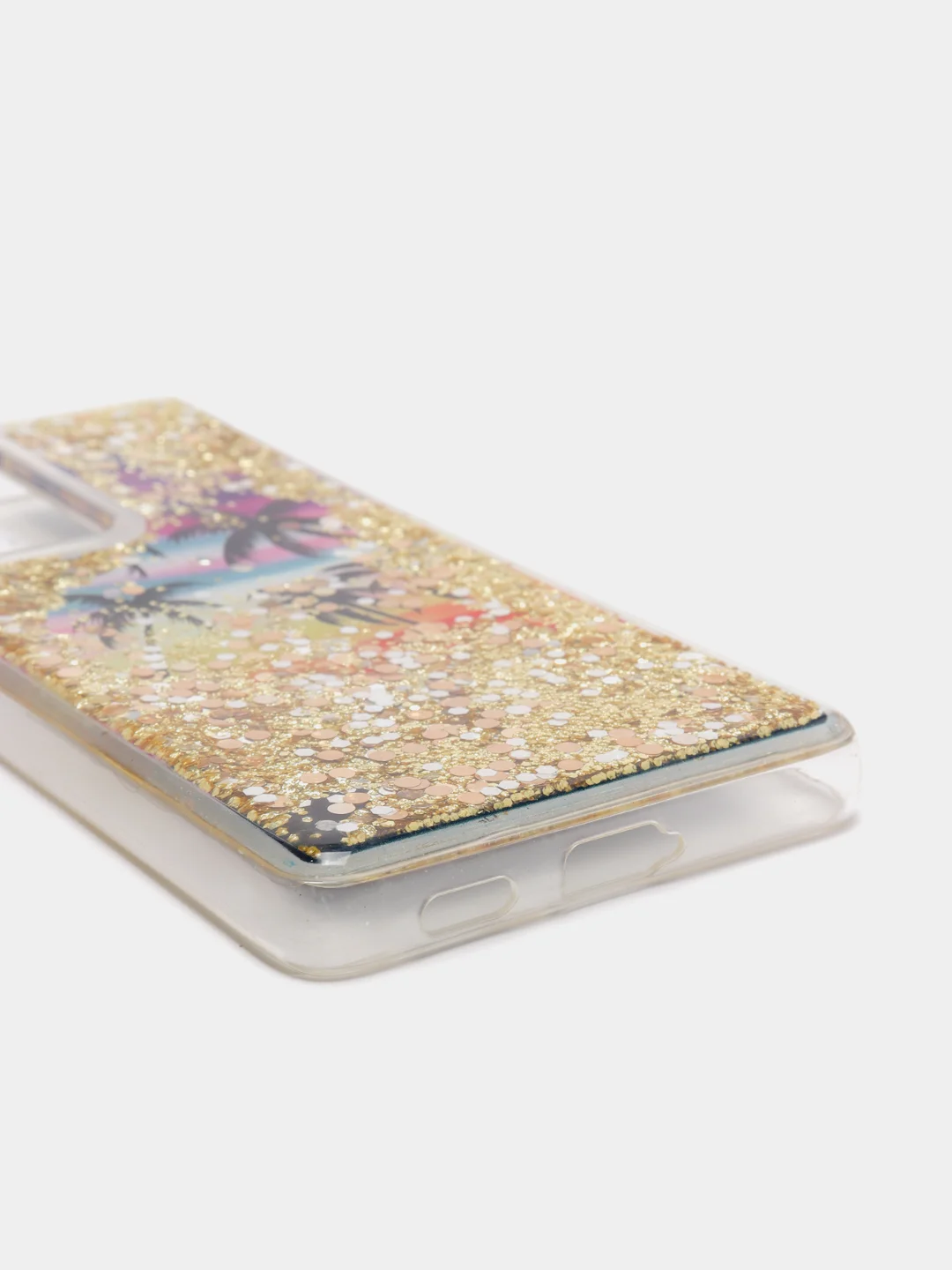 Пурпурный чехол Samsung Galaxy S21 Ultra, Галакси С21 силиконовый переливающийся, жидкий с блестками
