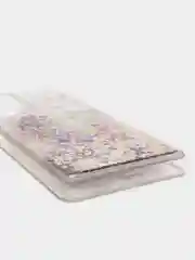 Бежевый меланж чехол Samsung Galaxy S21 Ultra, Галакси С21 силиконовый переливающийся, жидкий с блестками