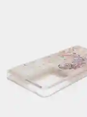 Бежевый меланж чехол Samsung Galaxy S21 Ultra, Галакси С21 силиконовый переливающийся, жидкий с блестками