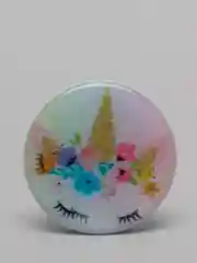 Серый меланж попсокет для смартфона Единорог