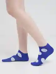 Синий женские короткие носки, с рисунком