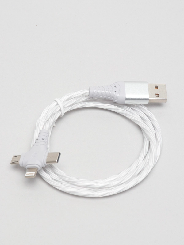 Кабель зарядный светящийся 3 в 1 Micro USB / Lightning / Type-C
