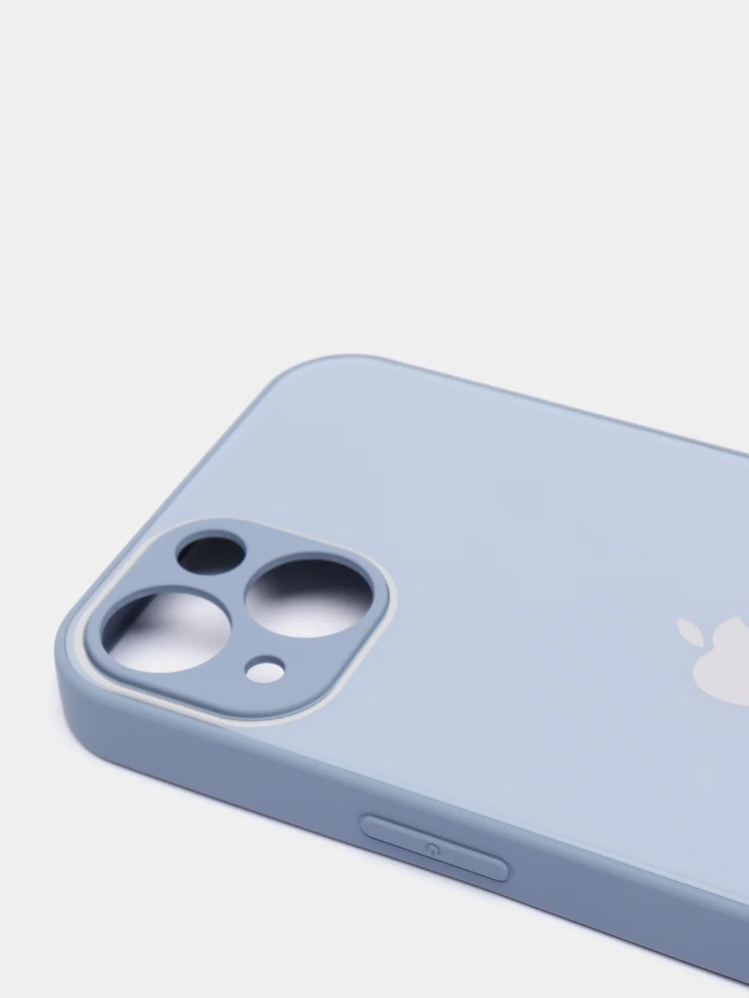 Небесно-голубой чехол для iPhone 11, 12, 13, 12 Pro Max, 12 Pro, силиконовый, со стеклянной панелью