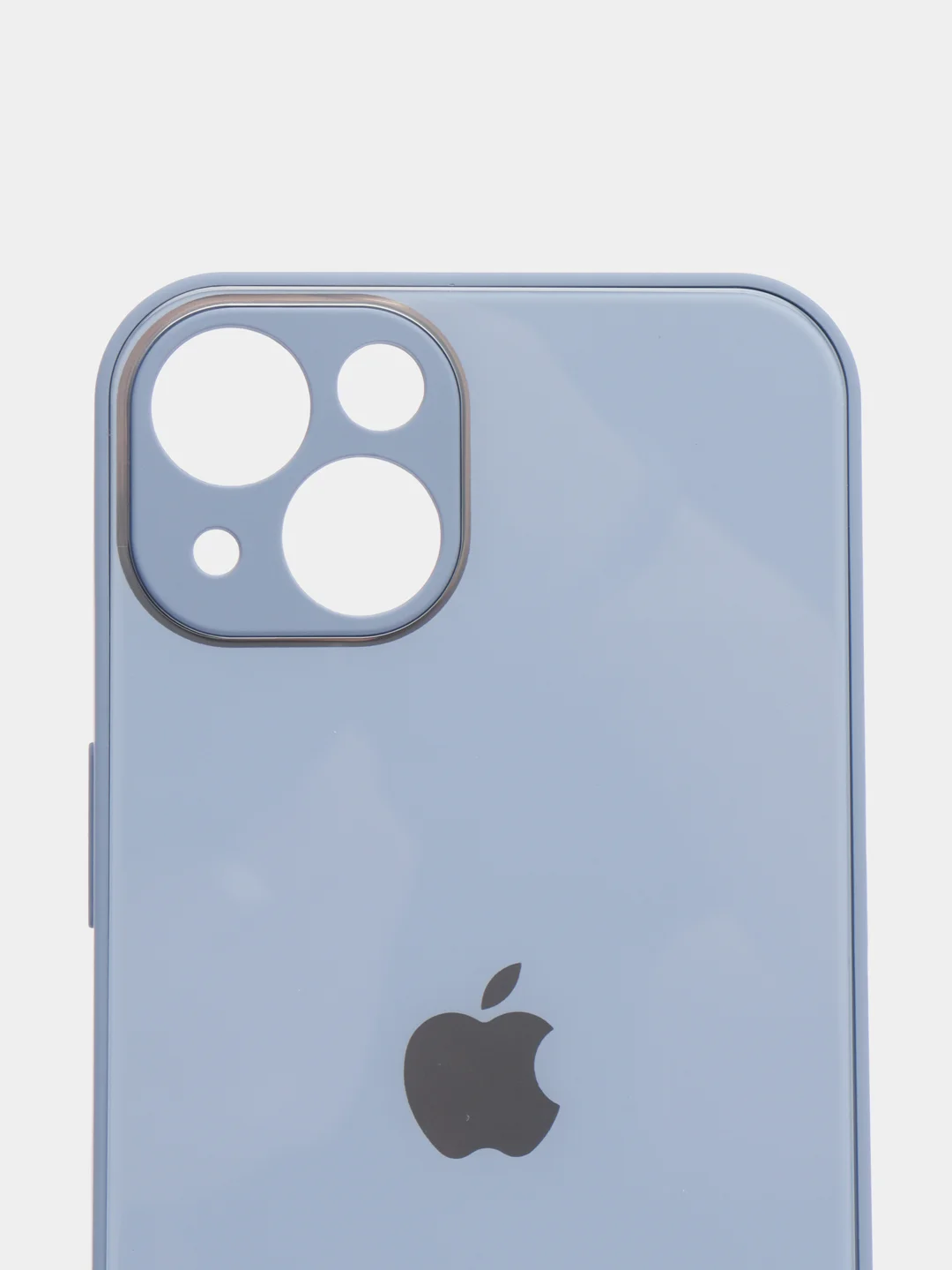 Небесно-голубой чехол для iPhone 11, 12, 13, 12 Pro Max, 12 Pro, силиконовый, со стеклянной панелью