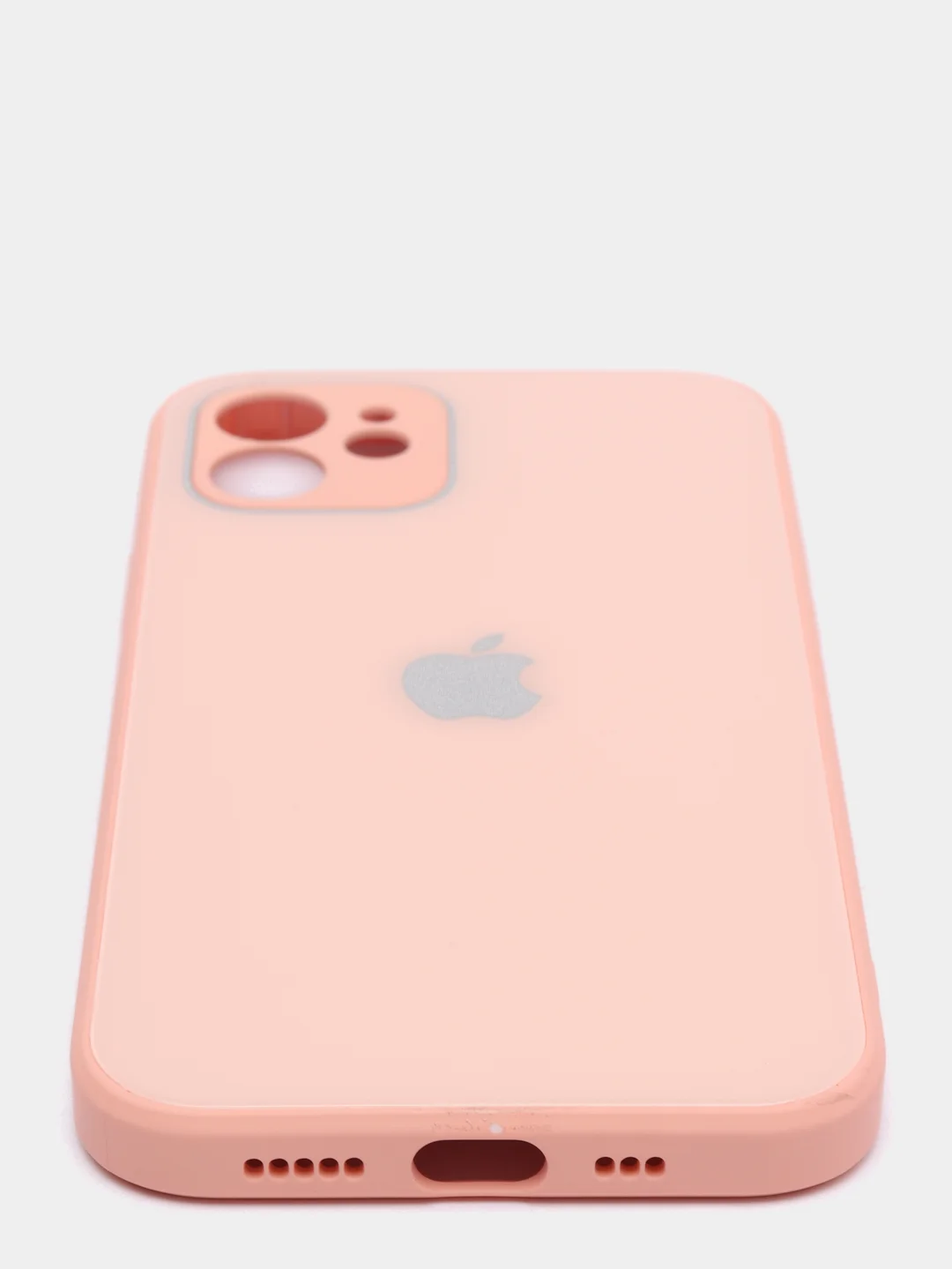 Кремовый чехол для iPhone 11, 12, 13, 12 Pro Max, 12 Pro, силиконовый, со стеклянной панелью