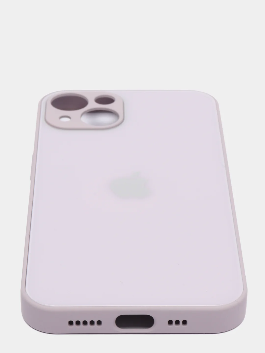 Светло-бежевый чехол для iPhone 11, 12, 13, 12 Pro Max, 12 Pro, силиконовый, со стеклянной панелью