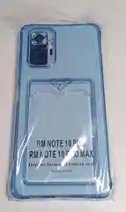 Голубой чехол XIAOMI Redmi Note 10 Pro с карманом для пластиковой карты