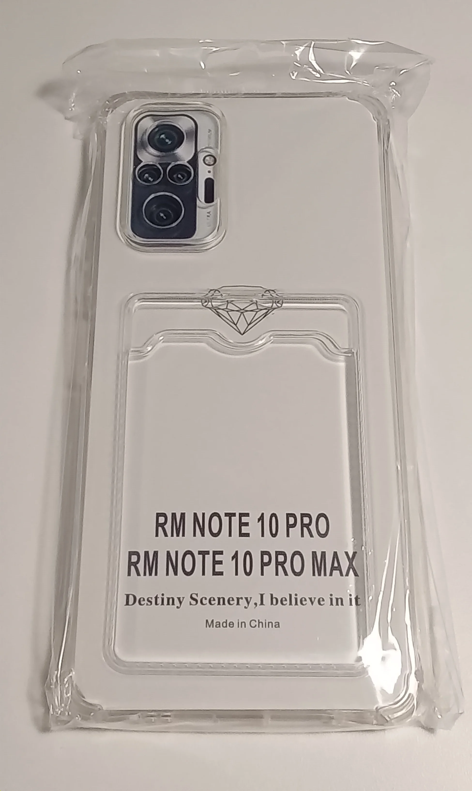 Прозрачный чехол XIAOMI Redmi Note 10 Pro с карманом для пластиковой карты