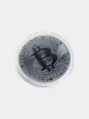 Бронзовый сувенирная блокчейн монета "Биткоин" (Bitcoin), в футляре