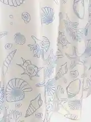 Штора для ванной 180x200 см, РАКУШКИ, цвет молочный/голубой