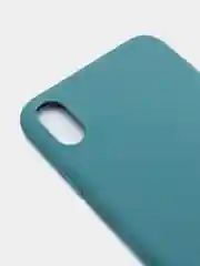 Синий чехол для Apple iPhone XS Max силиконовый, матовый, однотонный