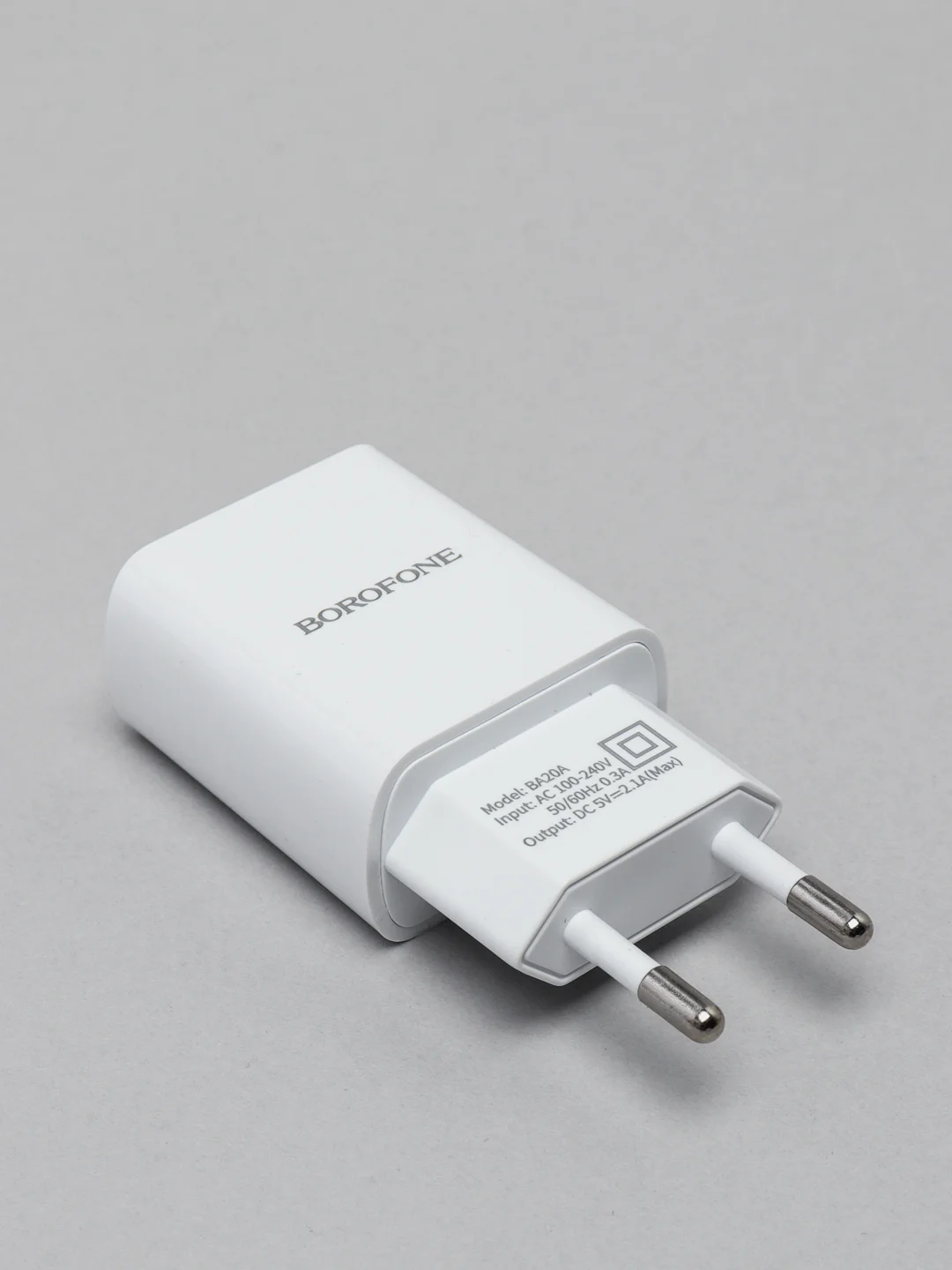 Белый сетевое зарядное устройство Borofone BA20A, 1 x USB, до 2.1А, с кабелем Micro-USB, для Android