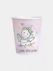 Посуда С Днем рождения "Единорожка": тарелки, стаканы, колпачки