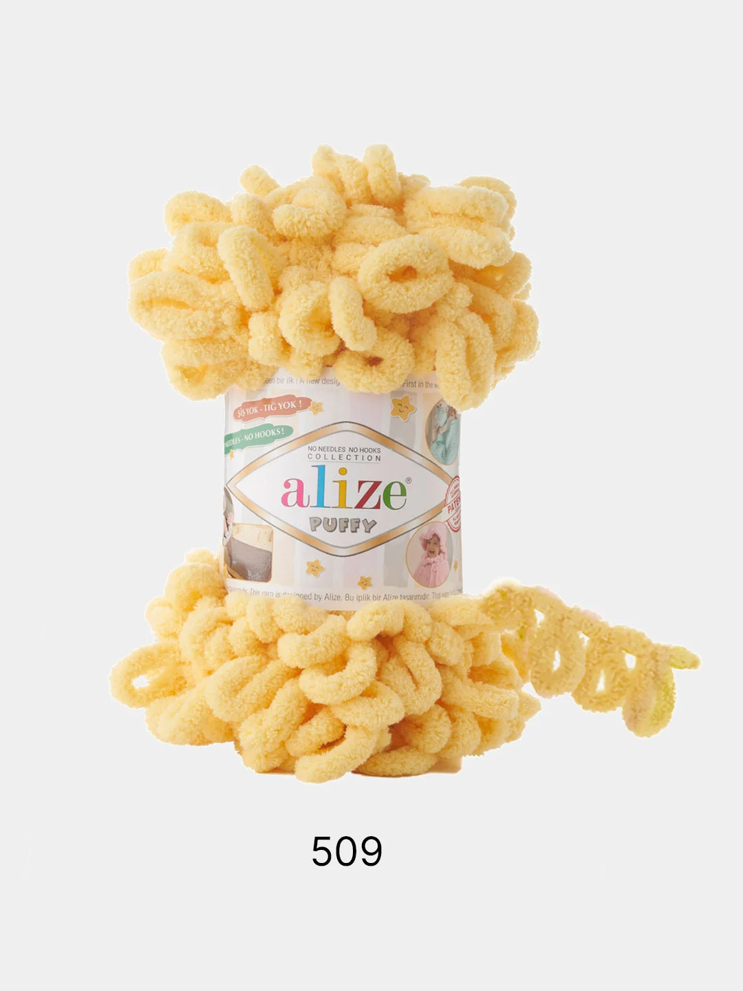 Золотой пряжа Alize Puffy 100% Микрополиэстер 100г 9м (Часть1)