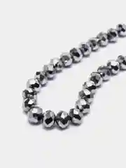 Серебряный бусины стеклянные с АВ эффектом, 8 мм