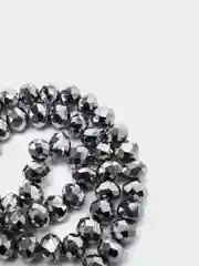 Серебряный бусины стеклянные с АВ эффектом, 8 мм