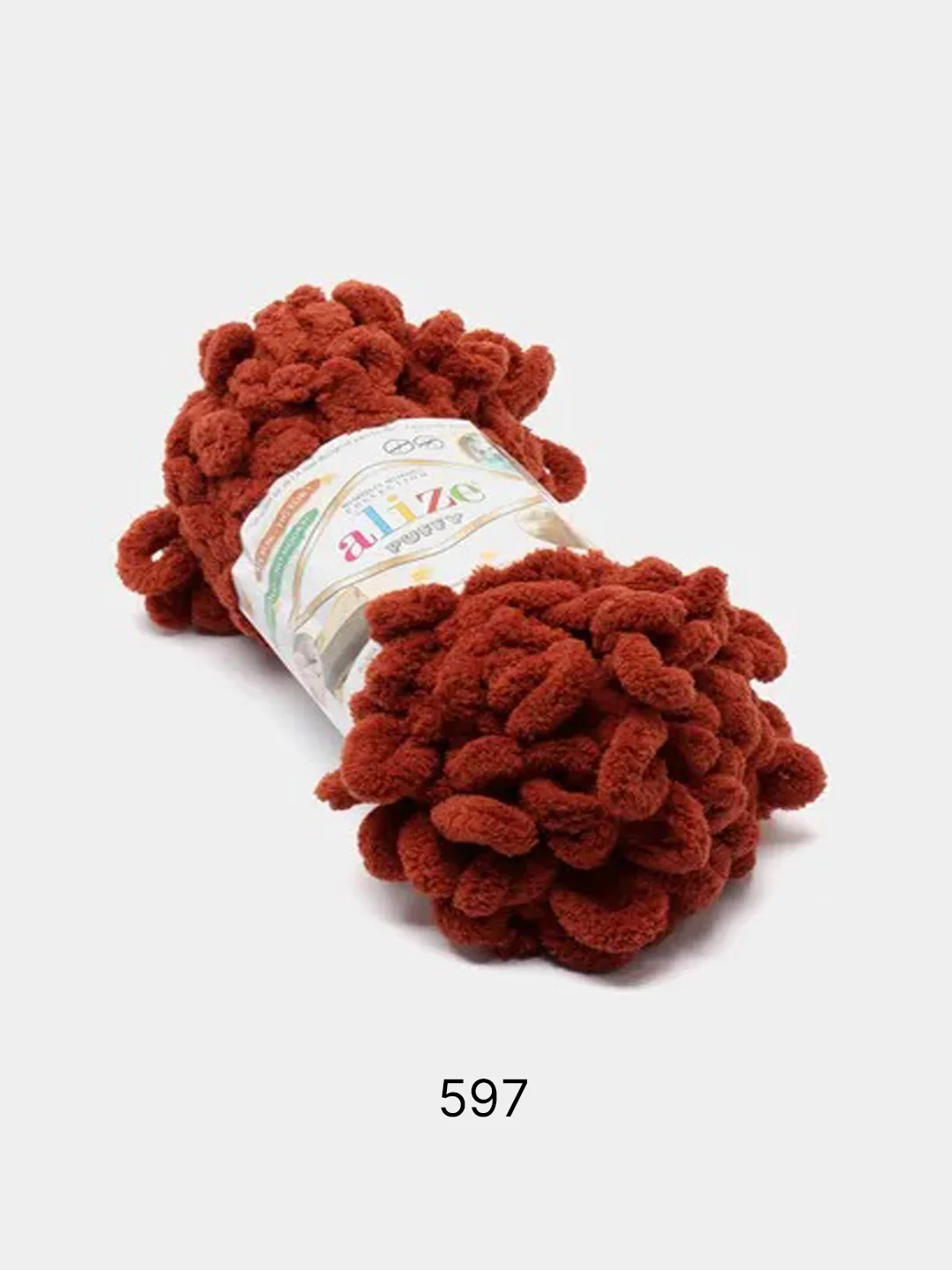 Терракотовый пряжа Alize Puffy 100% Микрополиэстер 100г 9м (Часть1)