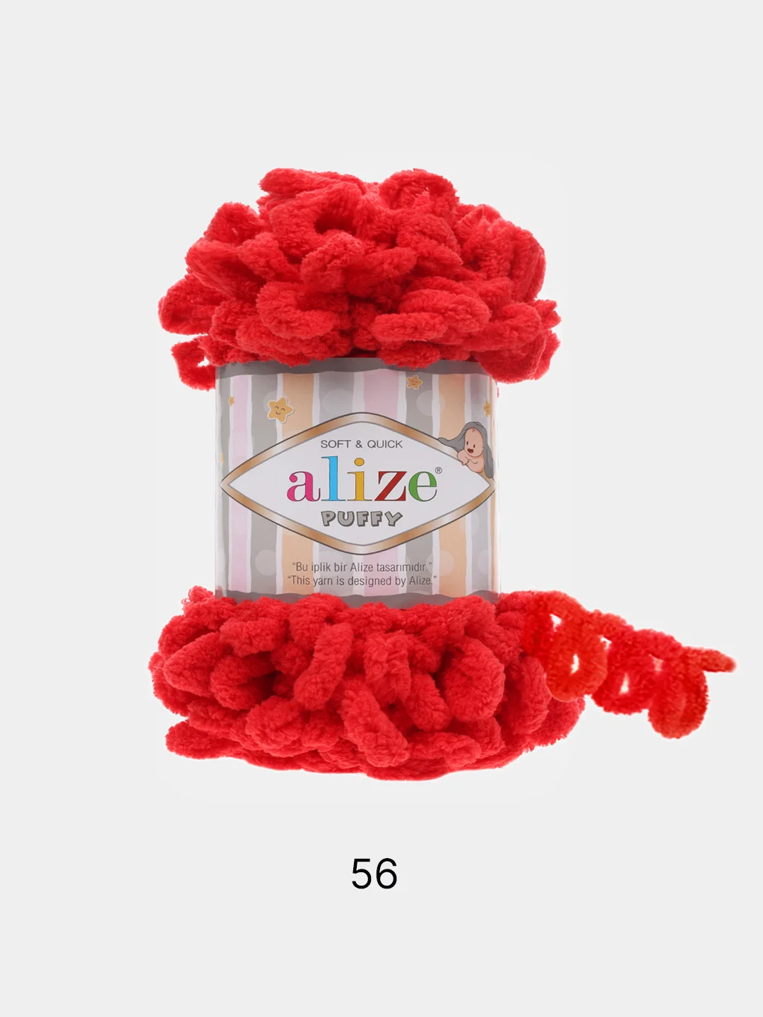 Красный пряжа Alize Puffy 100% Микрополиэстер 100г 9м (Часть1)