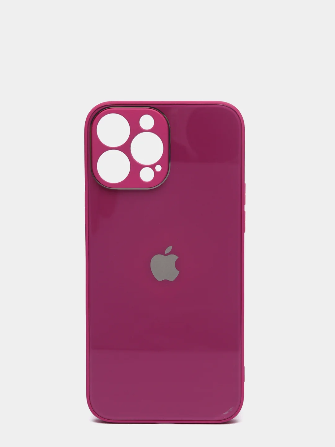 Фуксия чехол для iPhone 11, 12, 13, 12 Pro Max, 12 Pro, силиконовый, со стеклянной панелью