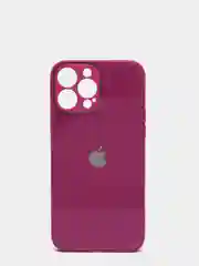 Фуксия чехол для iPhone 11, 12, 13, 12 Pro Max, 12 Pro, силиконовый, со стеклянной панелью