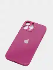 Фуксия чехол для iPhone 11, 12, 13, 12 Pro Max, 12 Pro, силиконовый, со стеклянной панелью