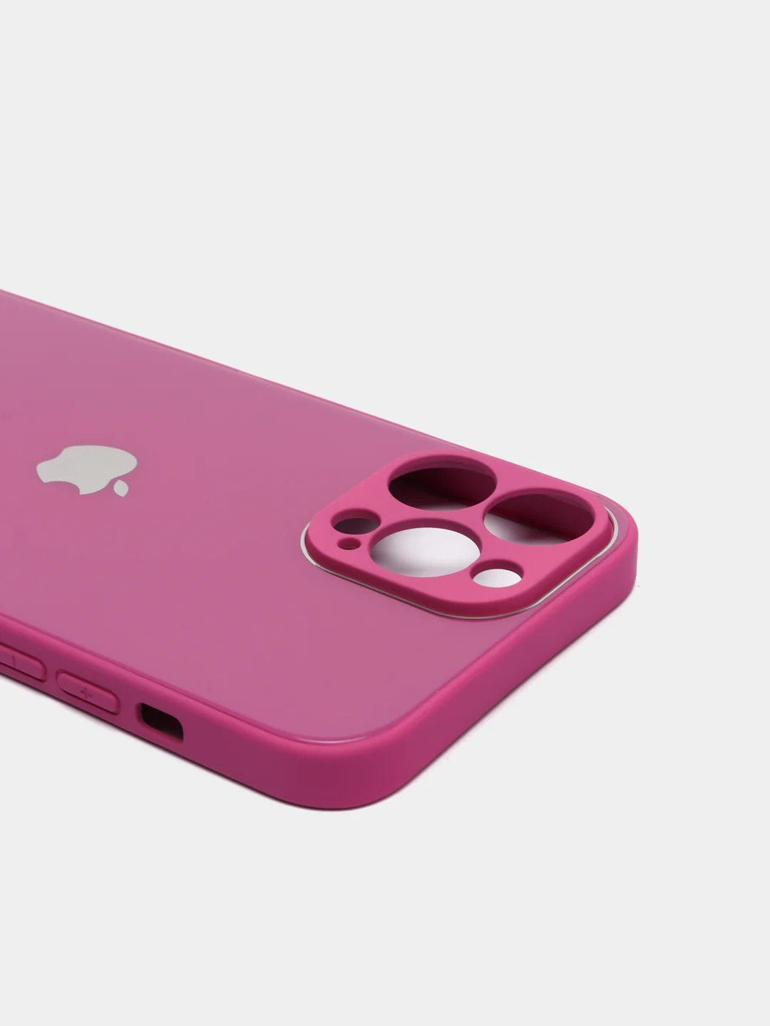 Фуксия чехол для iPhone 11, 12, 13, 12 Pro Max, 12 Pro, силиконовый, со стеклянной панелью