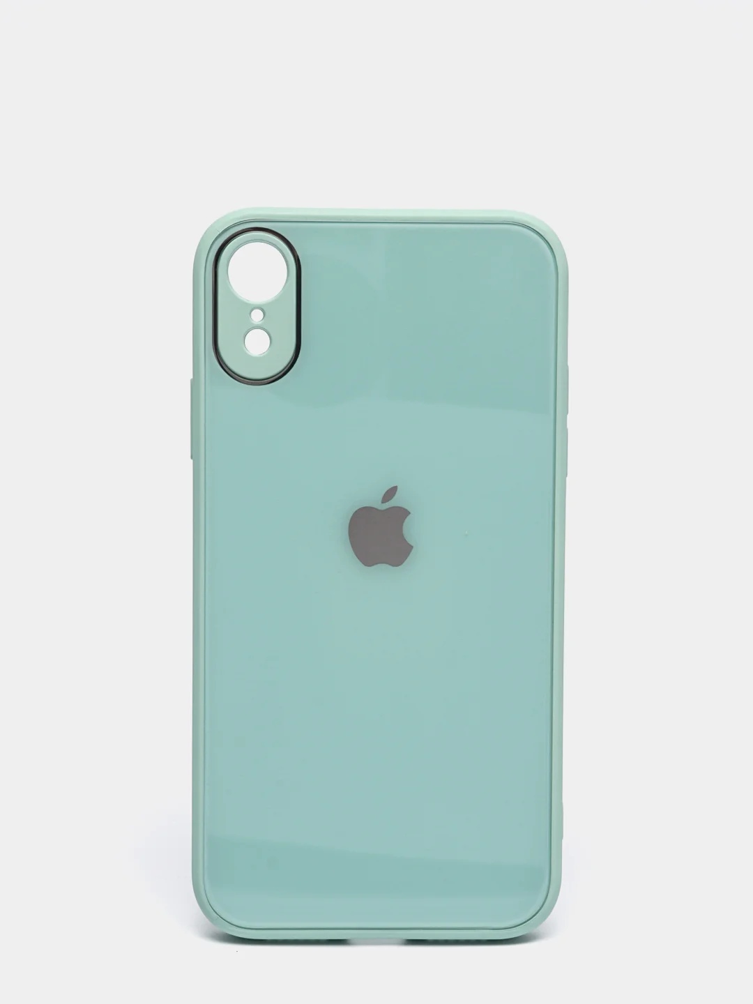 Бирюзовый чехол для iPhone 11, 12, 13, 12 Pro Max, 12 Pro, силиконовый, со стеклянной панелью