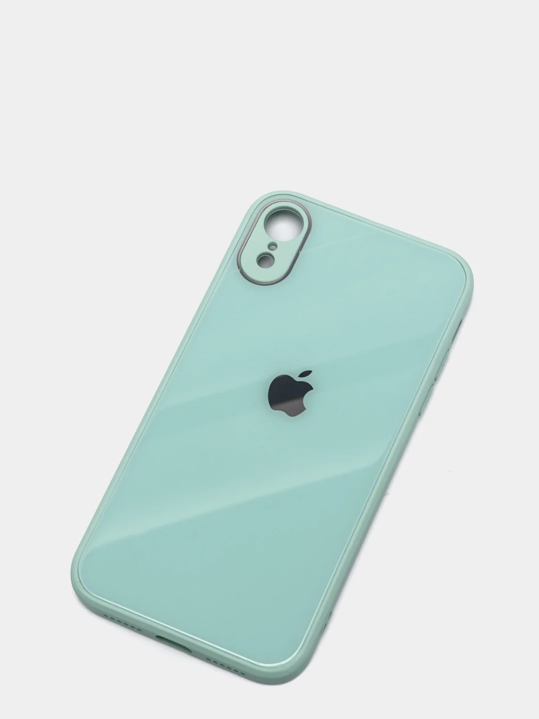 Бирюзовый чехол для iPhone 11, 12, 13, 12 Pro Max, 12 Pro, силиконовый, со стеклянной панелью