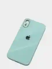 Бирюзовый чехол для iPhone 11, 12, 13, 12 Pro Max, 12 Pro, силиконовый, со стеклянной панелью