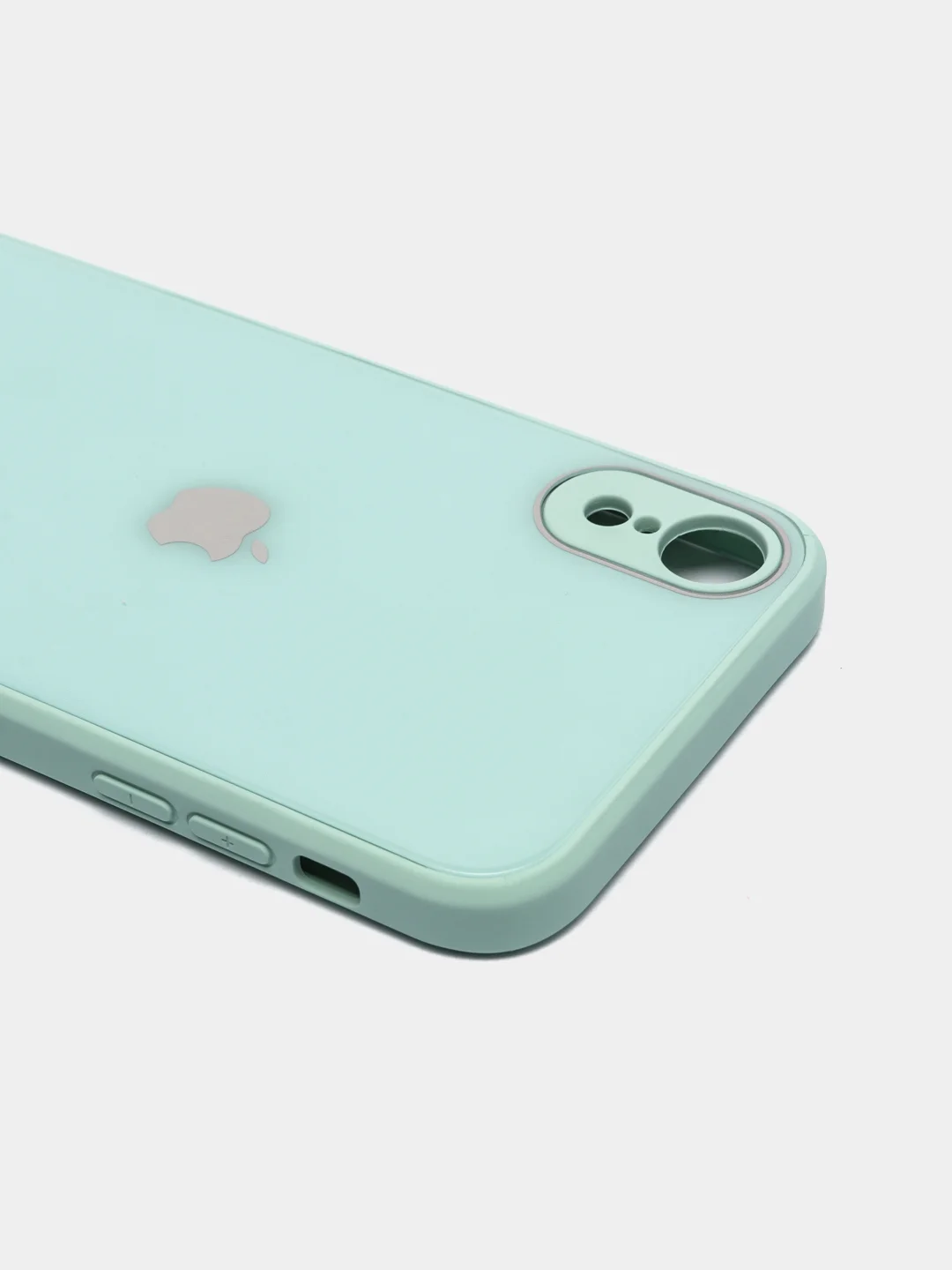 Бирюзовый чехол для iPhone 11, 12, 13, 12 Pro Max, 12 Pro, силиконовый, со стеклянной панелью