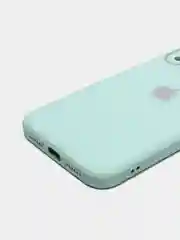 Бирюзовый чехол для iPhone 11, 12, 13, 12 Pro Max, 12 Pro, силиконовый, со стеклянной панелью