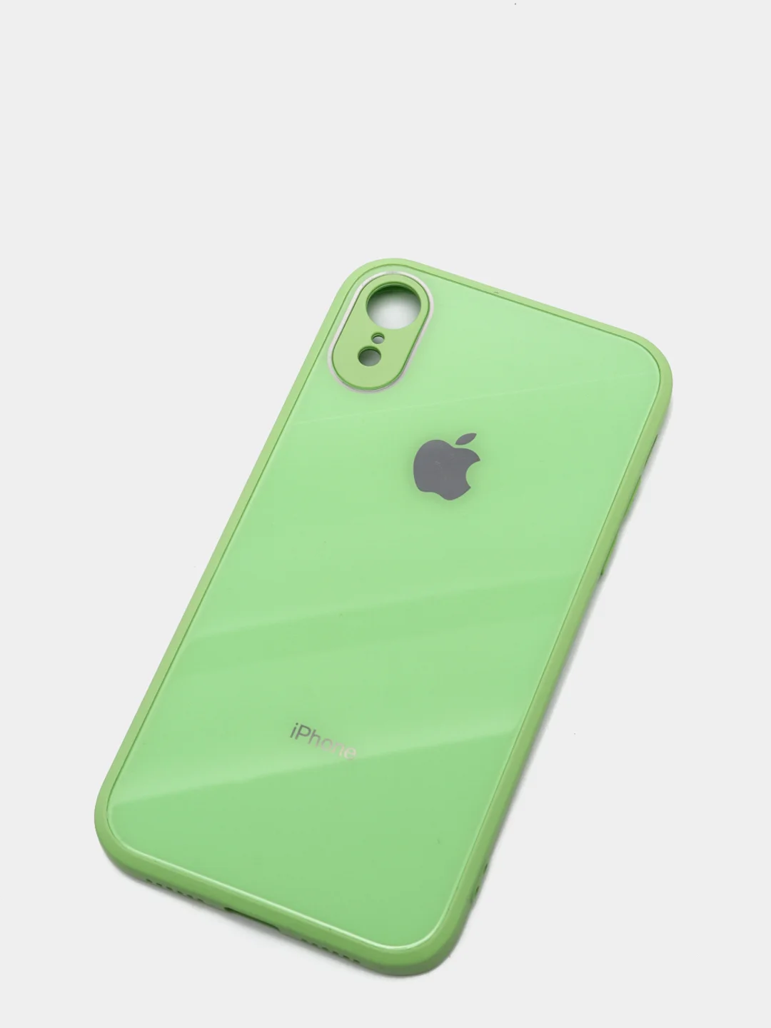 Салатовый чехол для iPhone 11, 12, 13, 12 Pro Max, 12 Pro, силиконовый, со стеклянной панелью