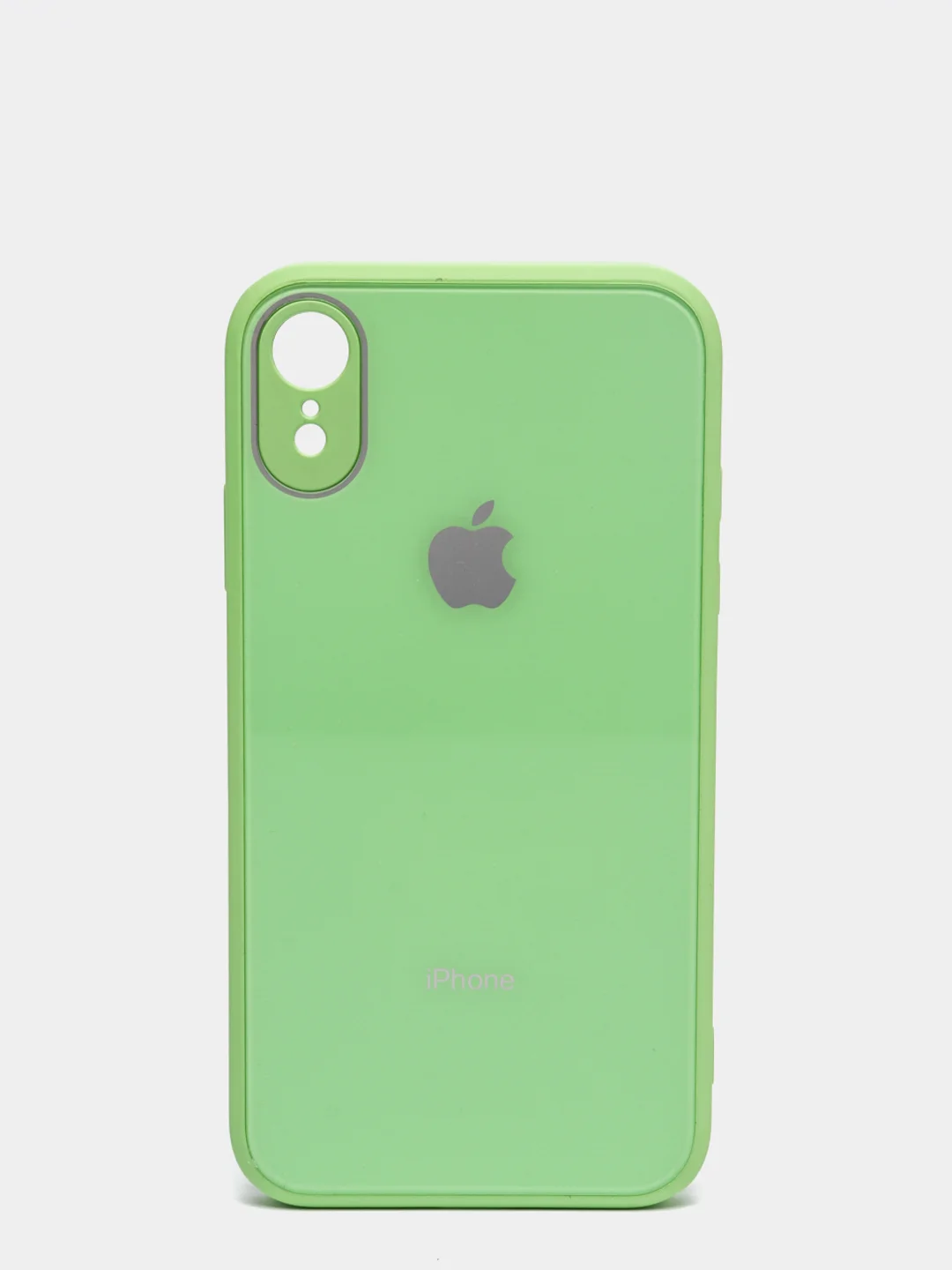 Салатовый чехол для iPhone 11, 12, 13, 12 Pro Max, 12 Pro, силиконовый, со стеклянной панелью