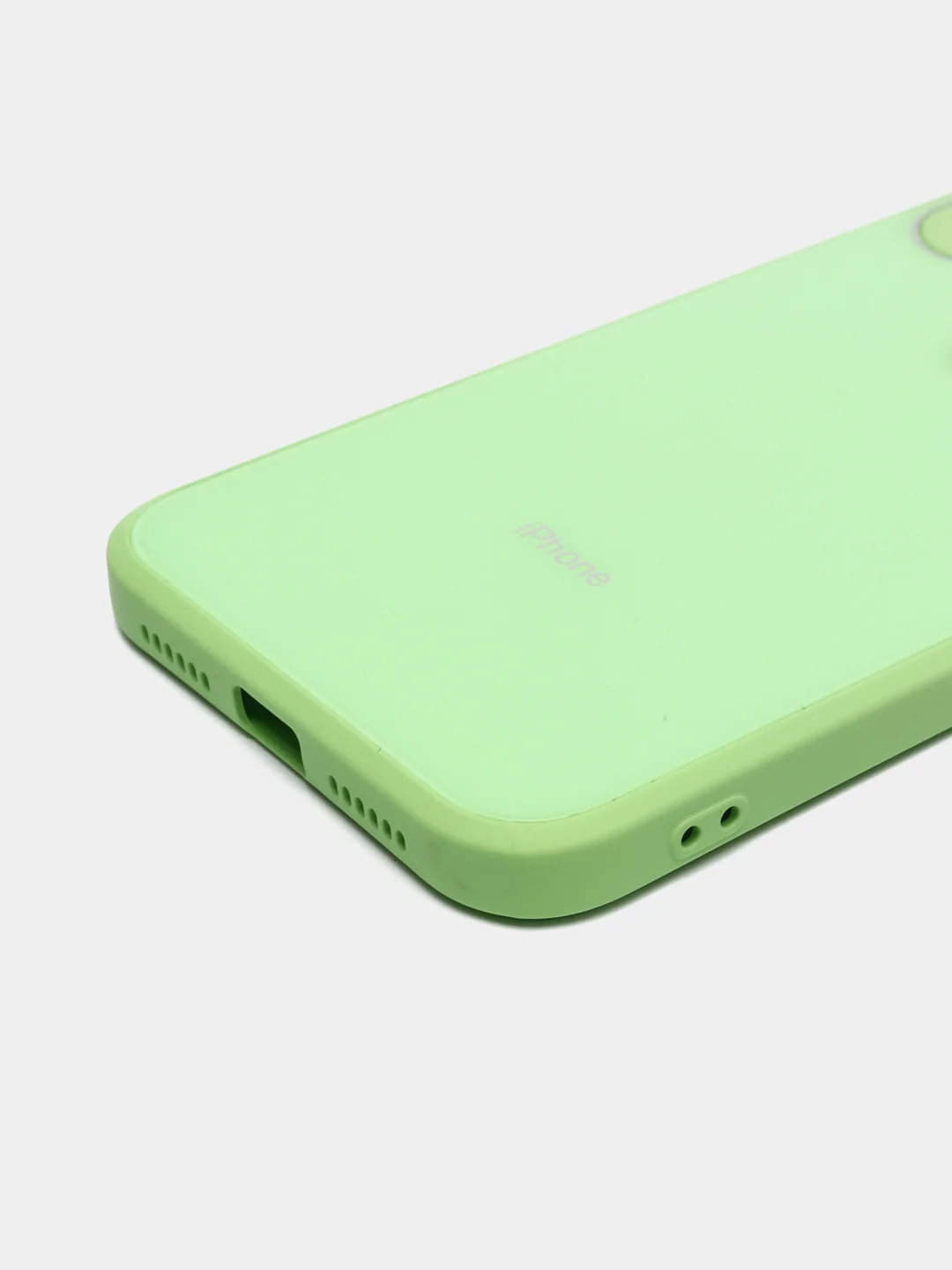 Салатовый чехол для iPhone 11, 12, 13, 12 Pro Max, 12 Pro, силиконовый, со стеклянной панелью