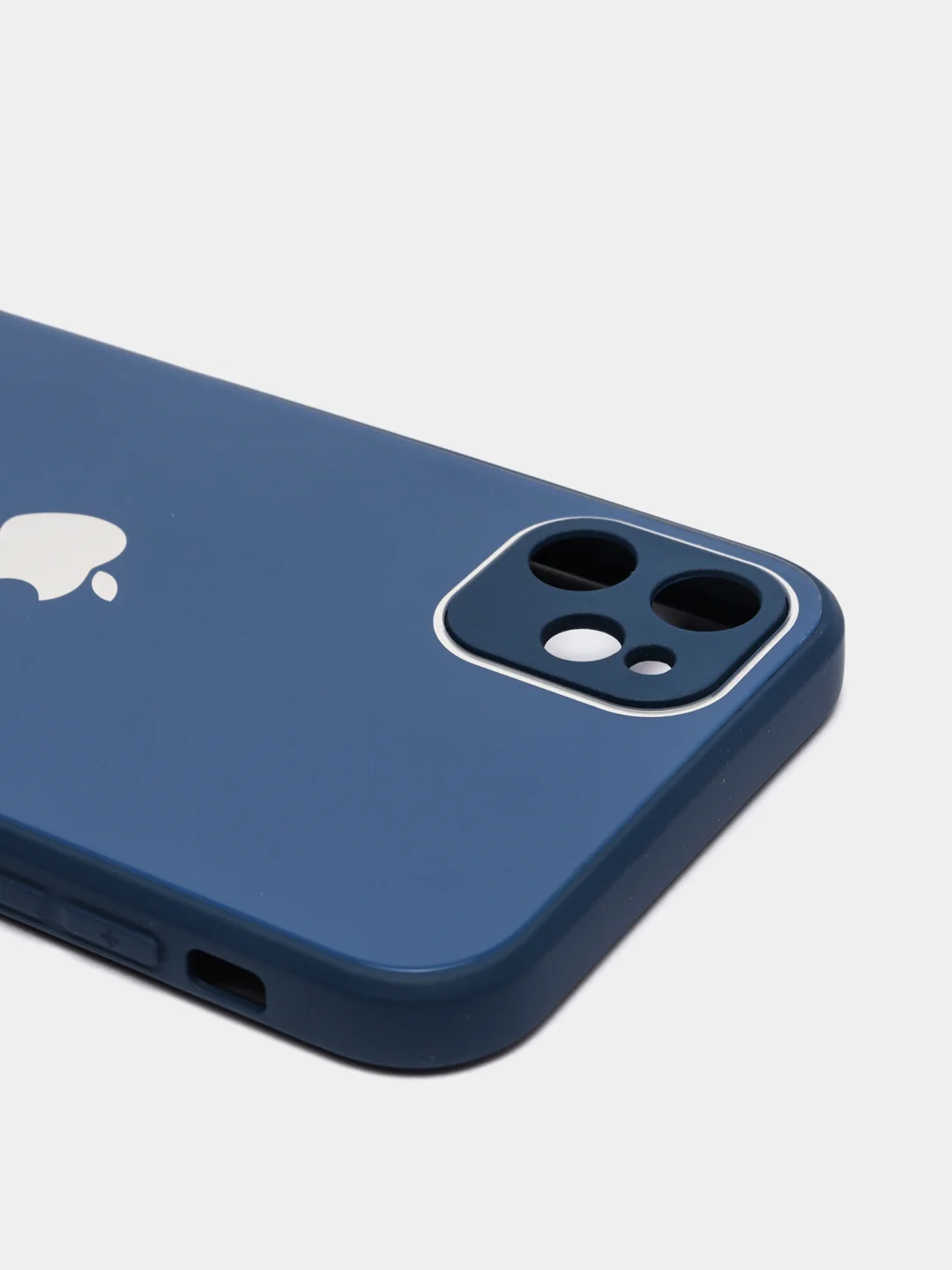 Синий чехол для iPhone 11, 12, 13, 12 Pro Max, 12 Pro, силиконовый, со стеклянной панелью