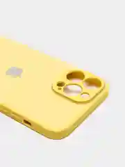 Желтый чехол для iPhone 11, 12, 13, 12 Pro Max, 12 Pro, силиконовый, со стеклянной панелью