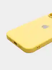 Желтый чехол для iPhone 11, 12, 13, 12 Pro Max, 12 Pro, силиконовый, со стеклянной панелью