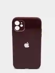 Тёмно-бордовый чехол для iPhone 11, 12, 13, 12 Pro Max, 12 Pro, силиконовый, со стеклянной панелью