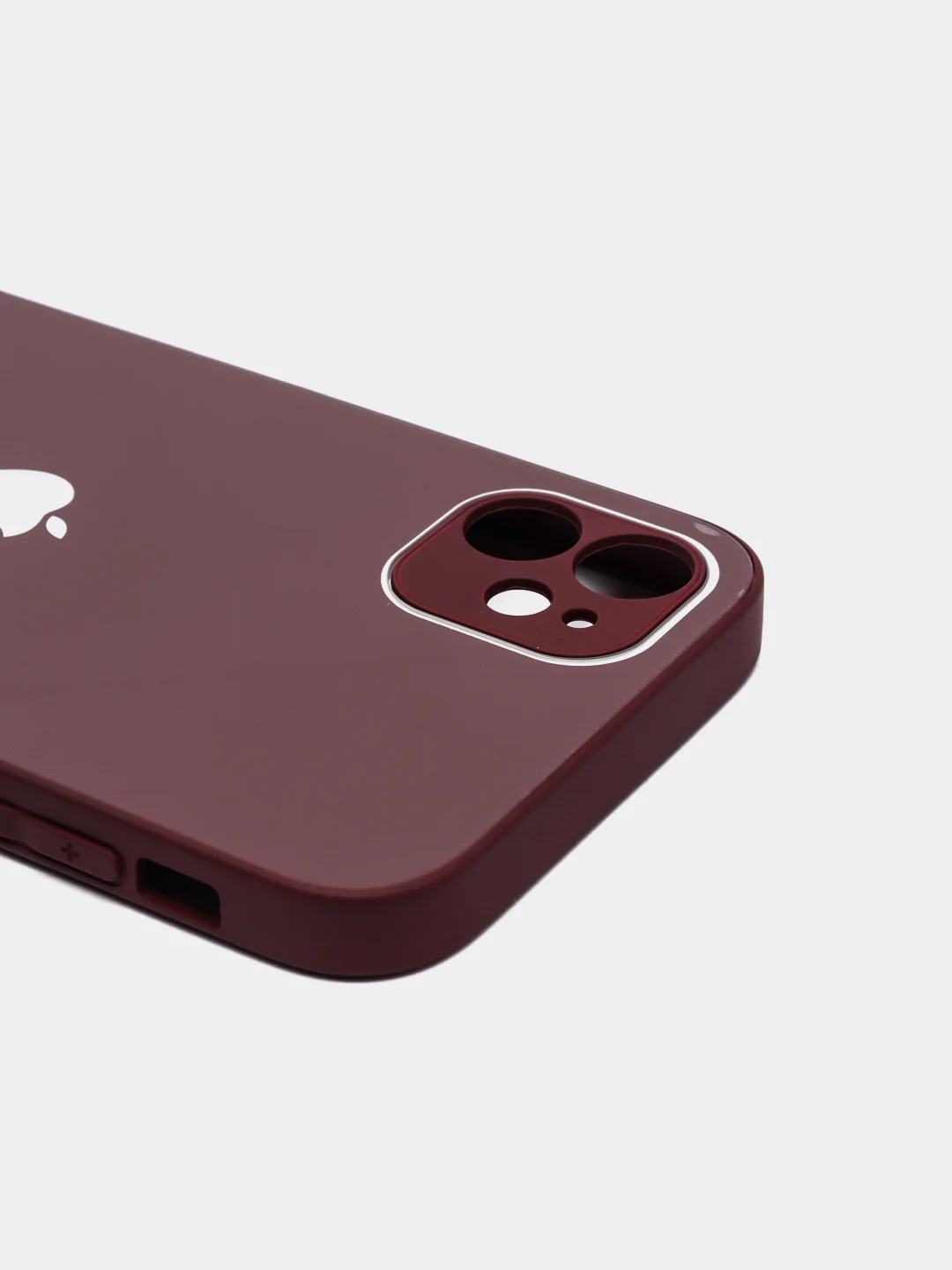 Тёмно-бордовый чехол для iPhone 11, 12, 13, 12 Pro Max, 12 Pro, силиконовый, со стеклянной панелью