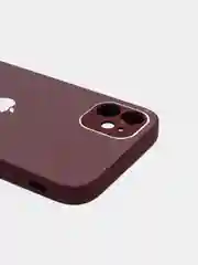 Тёмно-бордовый чехол для iPhone 11, 12, 13, 12 Pro Max, 12 Pro, силиконовый, со стеклянной панелью