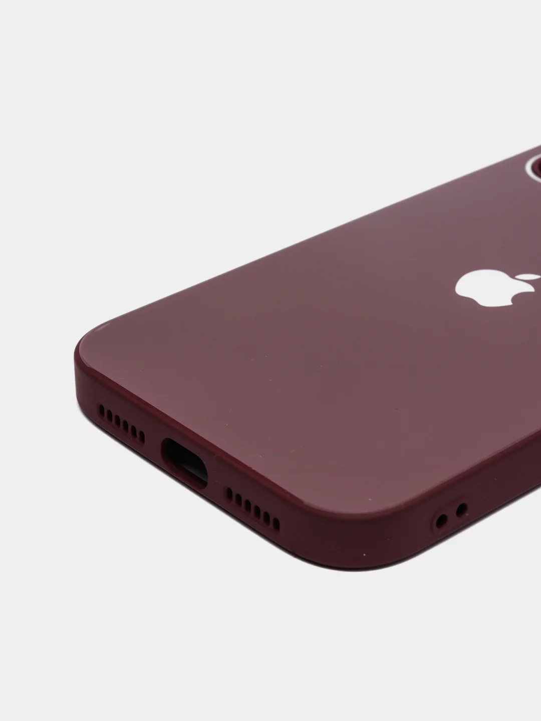 Тёмно-бордовый чехол для iPhone 11, 12, 13, 12 Pro Max, 12 Pro, силиконовый, со стеклянной панелью
