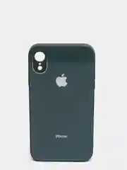 Зелёный хаки чехол для iPhone 11, 12, 13, 12 Pro Max, 12 Pro, силиконовый, со стеклянной панелью