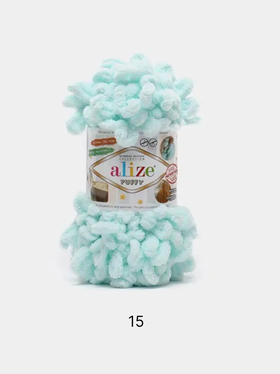 Мятный пряжа Alize Puffy 100% Микрополиэстер 100г 9м (Часть1)