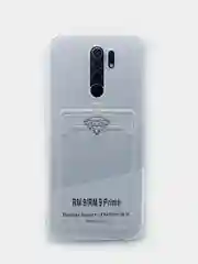 Прозрачный чехол противоударный с отделом под карту для Xiaomi Redmi 10C, 9A, 9C, A1+, Poco M3, M5